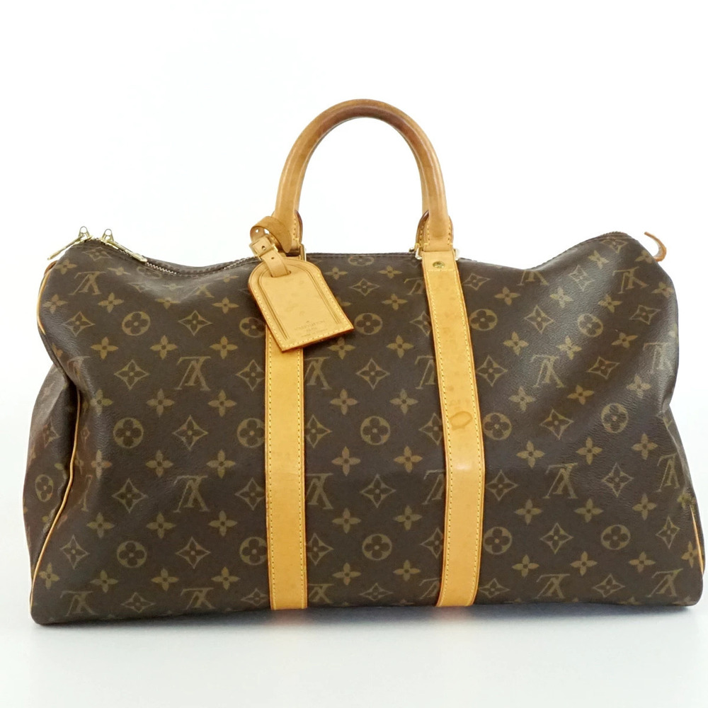 LOUIS VUITTON Keepall Monogram Canvas Brown Boston Bag Travel